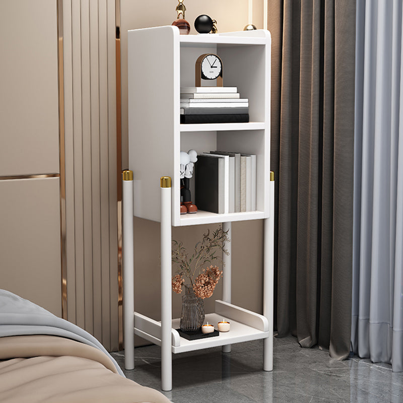 4 ripiani tavolino notturno in legno massiccio moderno con gambe, 43,1 "di altezza