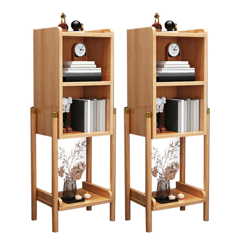 4 ripiani tavolino notturno in legno massiccio moderno con gambe, 43,1 "di altezza