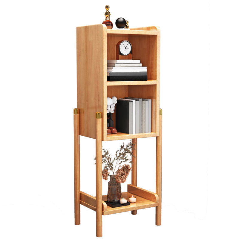 4 ripiani tavolino notturno in legno massiccio moderno con gambe, 43,1 "di altezza