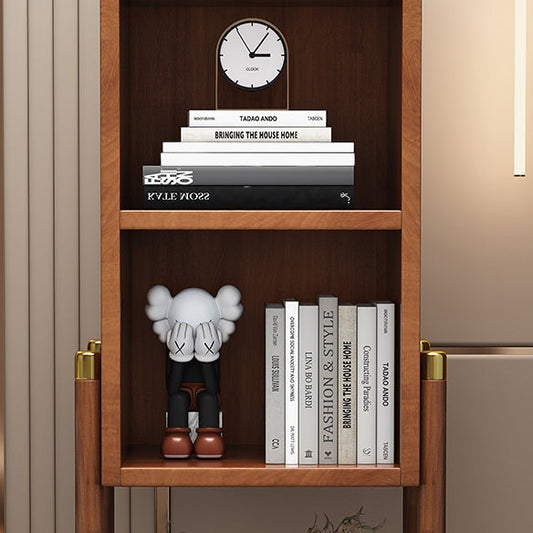 4 estantes Moda de noche moderna de madera de madera sólida con piernas, 43.1 "de alto