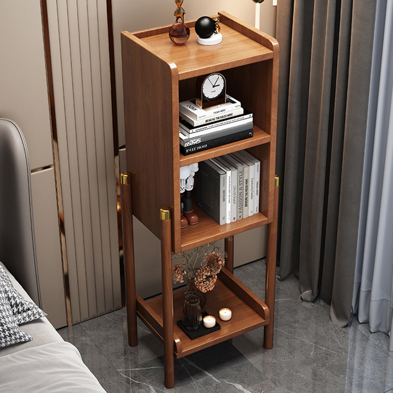 4 ripiani tavolino notturno in legno massiccio moderno con gambe, 43,1 "di altezza