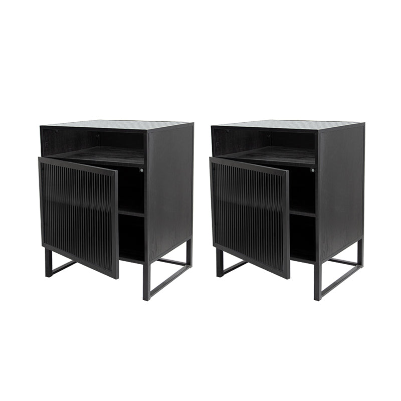 Top vetro in vetro in metallo in metallo contemporaneo 3 mensole tavolino con 1 porta, 23 "di altezza