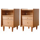 2 Drawers Medium Wood Night Table Contemporary Nightstand with 1 Shelf ,21.7" Tall