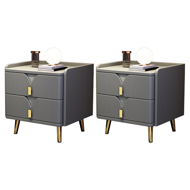 Solid Wood Bed Nightstand Contemporary Bedside Cabinet for Bedroom Grey 2 Piece Set Clearhalo 'Bedroom Furniture' 'furn' 'furn_night_stand' 'Furniture' 'night_stand' 'Nightstands' 6228225