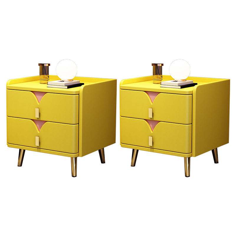 Solid Wood Bed Nightstand Contemporary Bedside Cabinet for Bedroom Yellow 2 Piece Set Clearhalo 'Bedroom Furniture' 'furn' 'furn_night_stand' 'Furniture' 'night_stand' 'Nightstands' 6228227
