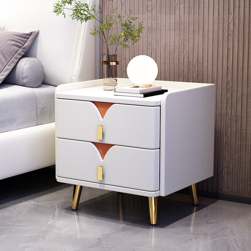 Solid Wood Bed Nightstand Contemporary Bedside Cabinet for Bedroom White Orange 1 Piece Clearhalo 'Bedroom Furniture' 'furn' 'furn_night_stand' 'Furniture' 'night_stand' 'Nightstands' 6228230