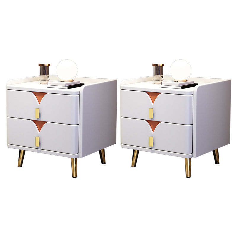 Solid Wood Bed Nightstand Contemporary Bedside Cabinet for Bedroom White Orange 2 Piece Set Clearhalo 'Bedroom Furniture' 'furn' 'furn_night_stand' 'Furniture' 'night_stand' 'Nightstands' 6228231