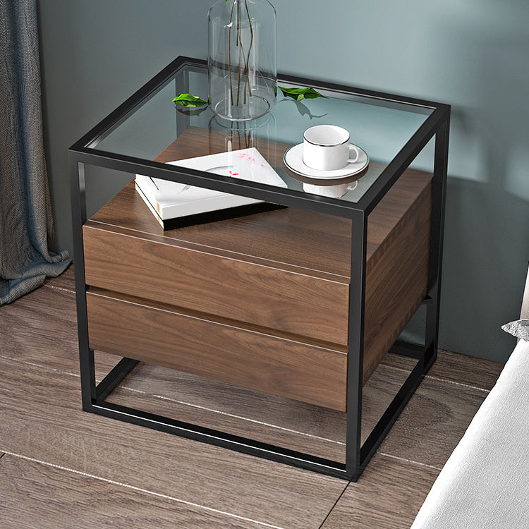 Solid Wood Bed Nightstand Contemporary Bedside Cabinet with Drawers Nut-Brown 1 Piece Clearhalo 'Bedroom Furniture' 'furn' 'furn_night_stand' 'Furniture' 'night_stand' 'Nightstands' 6228250