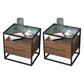 Solid Wood Bed Nightstand Contemporary Bedside Cabinet with Drawers Nut-Brown 2 Piece Set Clearhalo 'Bedroom Furniture' 'furn' 'furn_night_stand' 'Furniture' 'night_stand' 'Nightstands' 6228251