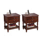 Rubber Wood Bedside Cabinet Traditional Nightstand for Living Room , 23"W X 25" H