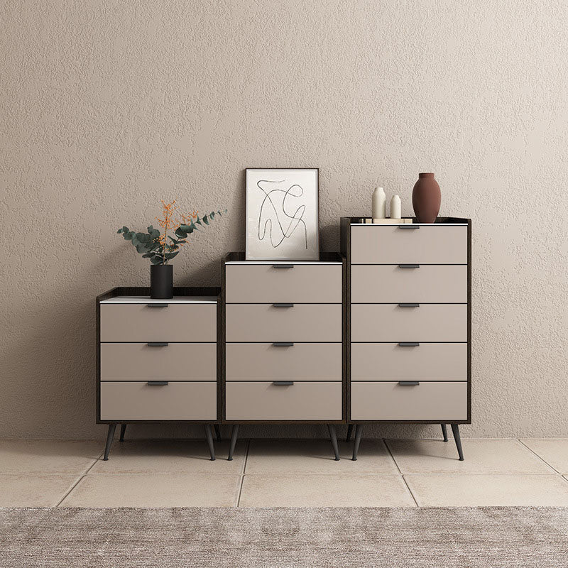 Commode de rangement verticale contemporaine en pierre pour chambre à coucher avec tiroirs