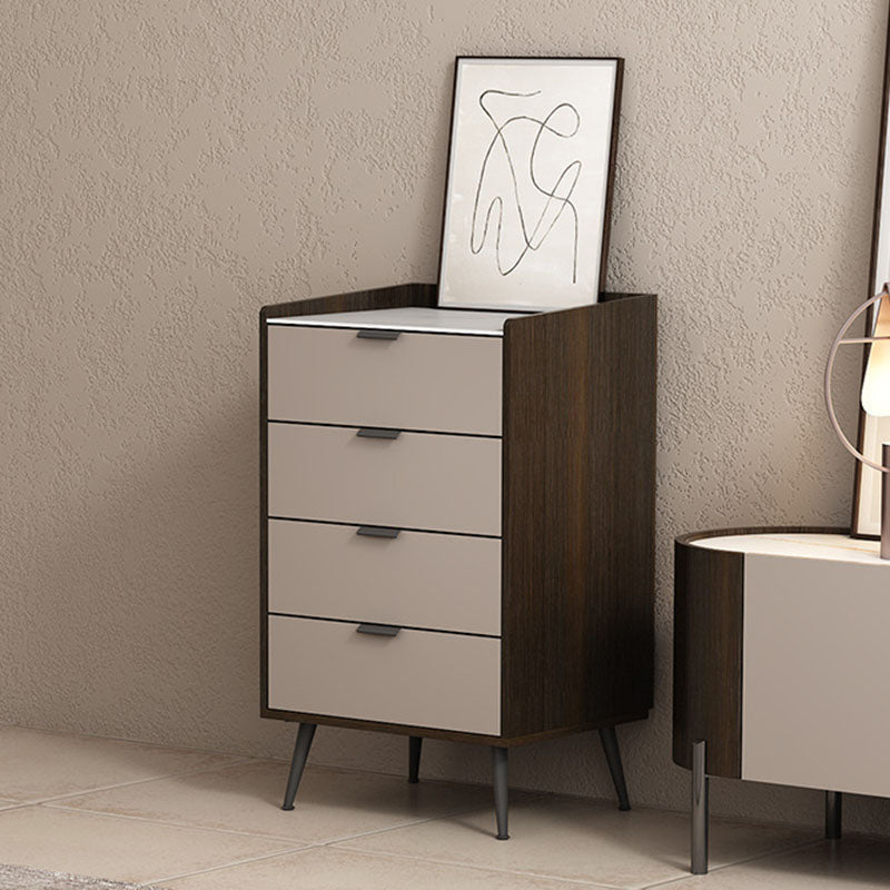 Commode de rangement verticale contemporaine en pierre pour chambre à coucher avec tiroirs