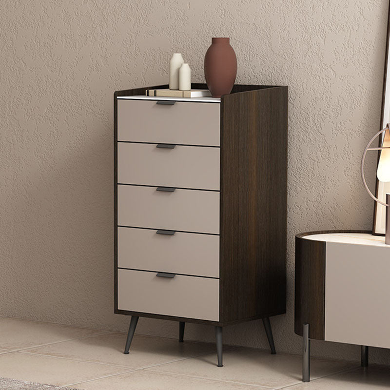 Commode de rangement verticale contemporaine en pierre pour chambre à coucher avec tiroirs
