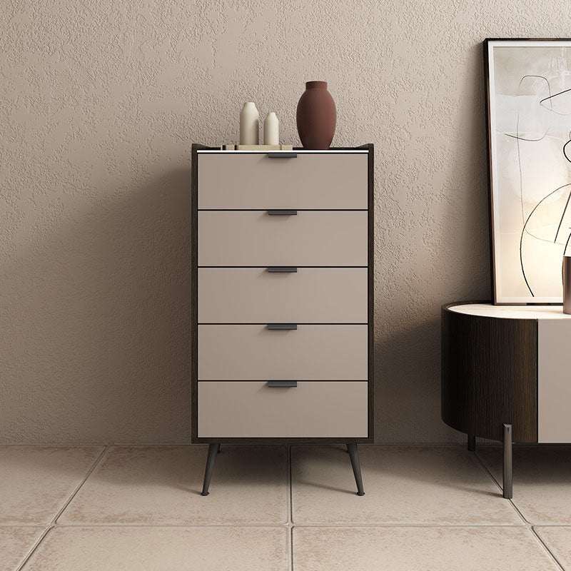 Commode de rangement verticale contemporaine en pierre pour chambre à coucher avec tiroirs