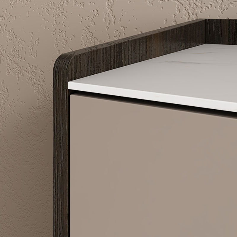 Commode de rangement verticale contemporaine en pierre pour chambre à coucher avec tiroirs
