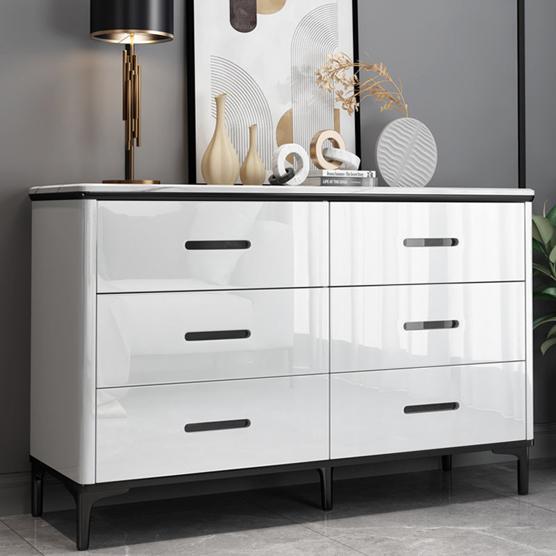 Contemporary Stone Chest Bedroom Storage Chest in White with Drawers Clearhalo 'Bedroom Furniture' 'Dressers & Chests' 'dressers_chests' 'furn' 'furn_dressers_chests' 'Furniture' 6228324