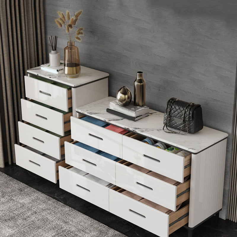 Contemporary Stone Chest Bedroom Storage Chest in White with Drawers Clearhalo 'Bedroom Furniture' 'Dressers & Chests' 'dressers_chests' 'furn' 'furn_dressers_chests' 'Furniture' 6228339