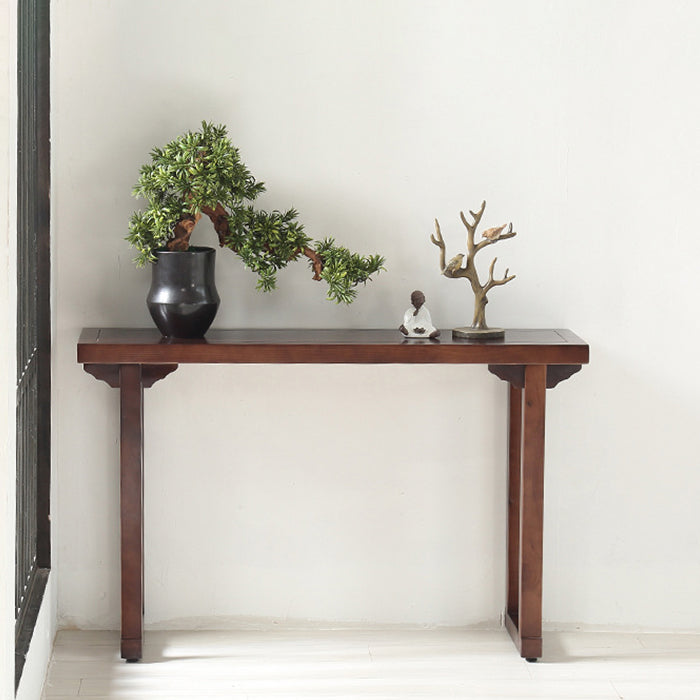 Mid-Century Modern Console Accent Table Antique Finish Rectangle Console Sofa Table Clearhalo 'Console Tables' 'console_tables' 'Entry & Mudroom Furniture' 'furn' 'furn_console_tables' 'Furniture' 6228974