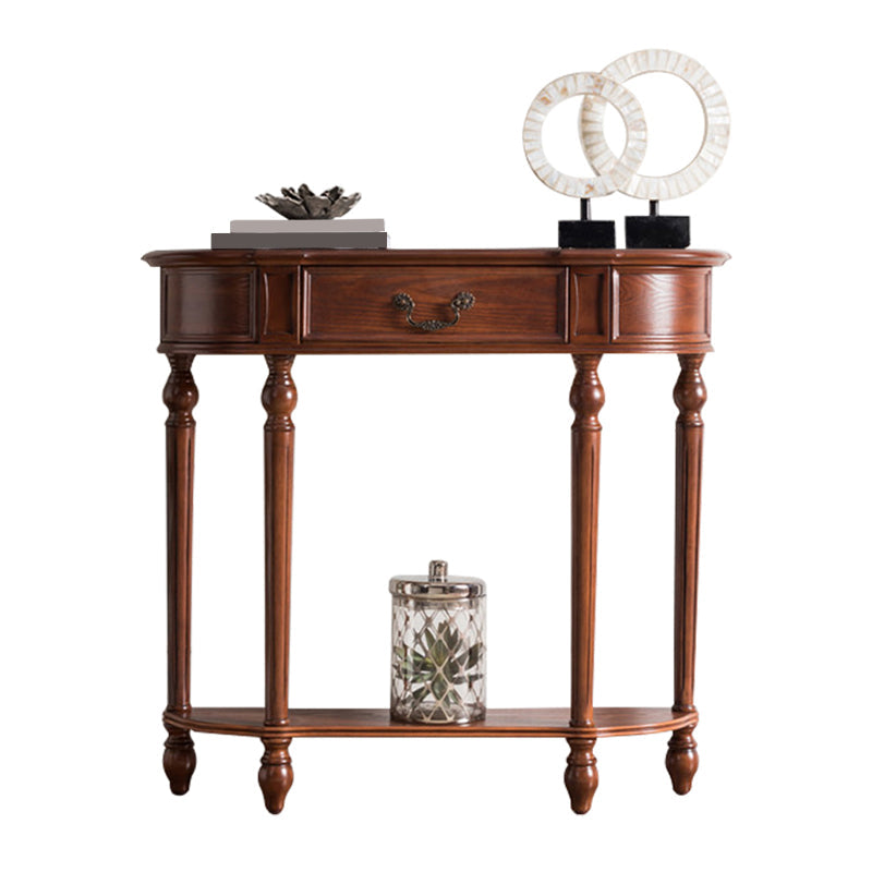 35.43" Tall 1-drawer Console Table Solid Wood Accent Table with Shelf Clearhalo 'Console Tables' 'console_tables' 'Entry & Mudroom Furniture' 'furn' 'furn_console_tables' 'Furniture' 6228984