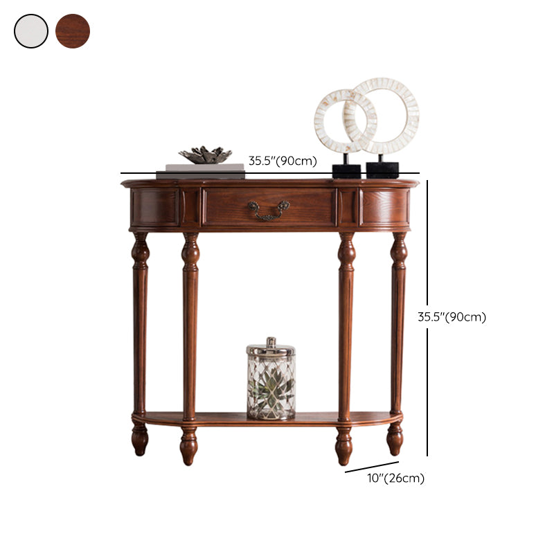 35.43" Tall 1-drawer Console Table Solid Wood Accent Table with Shelf Clearhalo 'Console Tables' 'console_tables' 'Entry & Mudroom Furniture' 'furn' 'furn_console_tables' 'Furniture' 6228989