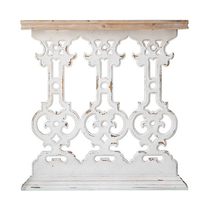 French Country Console Table Distressed Wood Accent Table for Hall