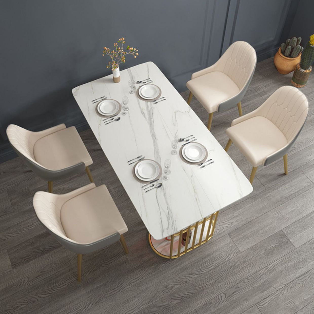 Traditional Luxury Dining Table Rectangle Dining Table for Dining Room
