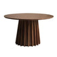 Grenen massief houten sokkeltafel Bruine ronde eetkamer keukentafel