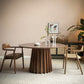 Grenen massief houten sokkeltafel Bruine ronde eetkamer keukentafel