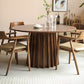 Grenen massief houten sokkeltafel Bruine ronde eetkamer keukentafel