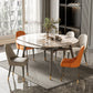 Extendable Sintered Stone Dining Table Round Table with 4 Legs for Home