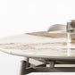 Extendable Sintered Stone Dining Table Round Table with 4 Legs for Home