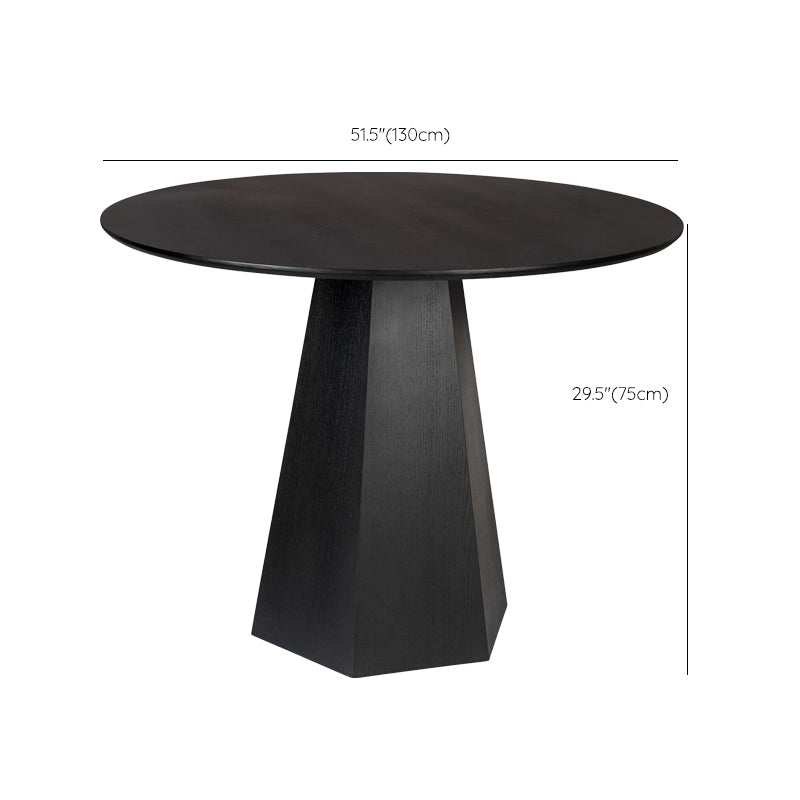 Modern Round Table Pine Solid Wood Pedestal Dining Table in Black Clearhalo 'Dining Tables & Seating' 'Dining Tables' 'dining_table' 'furn' 'furn_dining_table' 'Furniture' 'Kitchen & Dining Furniture' 6229374