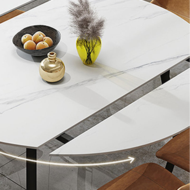 Round Dining Table Extendable Modern Dining Table for Dinner Room Clearhalo 'Dining Tables & Seating' 'Dining Tables' 'dining_table' 'furn' 'furn_dining_table' 'Furniture' 'Kitchen & Dining Furniture' 6229407