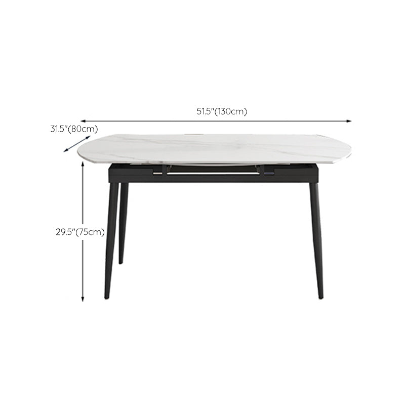 Round Dining Table Extendable Modern Dining Table for Dinner Room Clearhalo 'Dining Tables & Seating' 'Dining Tables' 'dining_table' 'furn' 'furn_dining_table' 'Furniture' 'Kitchen & Dining Furniture' 6229412