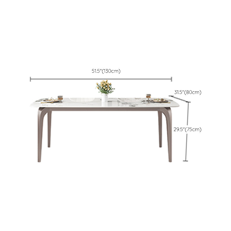 Modern Rectangular Table Sintered Stone Dining Table with 4 Legs for Home Clearhalo 'Dining Tables & Seating' 'Dining Tables' 'dining_table' 'furn' 'furn_dining_table' 'Furniture' 'Kitchen & Dining Furniture' 6229425