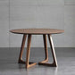 Pine Solid Wood Dining Table Brown Round Table for Dining Room