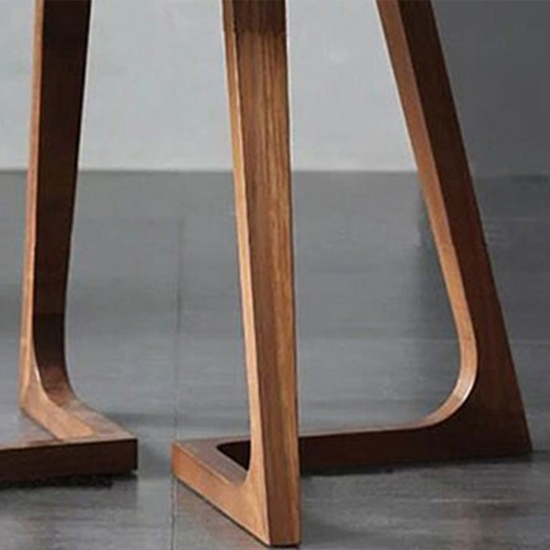 Pine Solid Wood Dining Table Brown Round Table for Dining Room