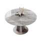Modern Stainless Steel Base Pedestal Dining Table Extendable Dinner Table for Home Clearhalo 'Dining Tables & Seating' 'Dining Tables' 'dining_table' 'furn' 'furn_dining_table' 'Furniture' 'Kitchen & Dining Furniture' 6229487