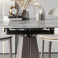 Modern Stainless Steel Base Pedestal Dining Table Extendable Dinner Table for Home Clearhalo 'Dining Tables & Seating' 'Dining Tables' 'dining_table' 'furn' 'furn_dining_table' 'Furniture' 'Kitchen & Dining Furniture' 6229489