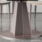 Modern Stainless Steel Base Pedestal Dining Table Extendable Dinner Table for Home Clearhalo 'Dining Tables & Seating' 'Dining Tables' 'dining_table' 'furn' 'furn_dining_table' 'Furniture' 'Kitchen & Dining Furniture' 6229490