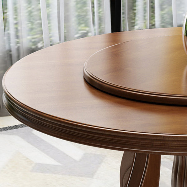 Contemporary Turntable Pedestal Dining Table Wood Dinner Table for Home Clearhalo 'Dining Tables & Seating' 'Dining Tables' 'dining_table' 'furn' 'furn_dining_table' 'Furniture' 'Kitchen & Dining Furniture' 6229540