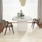 Modern Double Pedestal Table White Oval Dining Table for Home Kitchen 78.7"L x 35.4"W x 29.5"H Without Chairs Clearhalo 'Dining Tables & Seating' 'Dining Tables' 'dining_table' 'furn' 'furn_dining_table' 'Furniture' 'Kitchen & Dining Furniture' 6229564