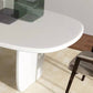 Modern Double Pedestal Table White Oval Dining Table for Home Kitchen Clearhalo 'Dining Tables & Seating' 'Dining Tables' 'dining_table' 'furn' 'furn_dining_table' 'Furniture' 'Kitchen & Dining Furniture' 6229567
