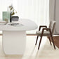 Modern Double Pedestal Table White Oval Dining Table for Home Kitchen Clearhalo 'Dining Tables & Seating' 'Dining Tables' 'dining_table' 'furn' 'furn_dining_table' 'Furniture' 'Kitchen & Dining Furniture' 6229569