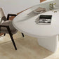Modern Double Pedestal Table White Oval Dining Table for Home Kitchen Clearhalo 'Dining Tables & Seating' 'Dining Tables' 'dining_table' 'furn' 'furn_dining_table' 'Furniture' 'Kitchen & Dining Furniture' 6229570