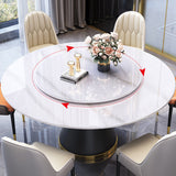 Modern Turntable Dinner Table Stainless Steel Base Stone Dining Table for Home Clearhalo 'Dining Tables & Seating' 'Dining Tables' 'dining_table' 'furn' 'furn_dining_table' 'Furniture' 'Kitchen & Dining Furniture' 6229585