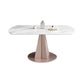 Modern Pedestal Casual Dining Table Round Dining Table with Stainless Steel Base