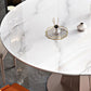 Modern Pedestal Casual Dining Table Round Dining Table with Stainless Steel Base
