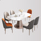 Modern Pedestal Casual Dining Table Round Dining Table with Stainless Steel Base