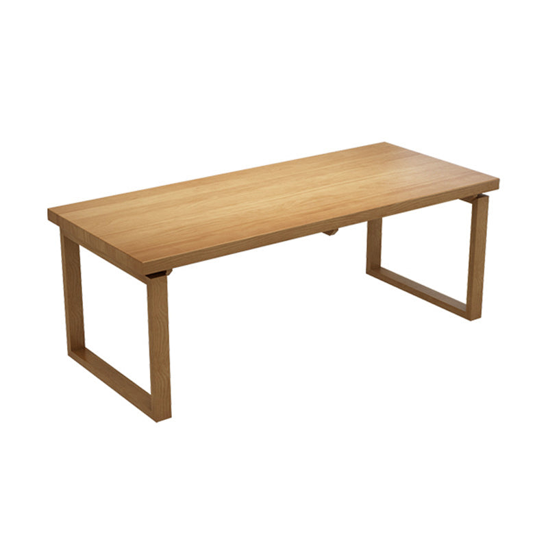 Modern Rectangle Double Pedestal Table Solid Wood Dining Table for Home Without Chairs Clearhalo 'Dining Tables & Seating' 'Dining Tables' 'dining_table' 'furn' 'furn_dining_table' 'Furniture' 'Kitchen & Dining Furniture' 6229622